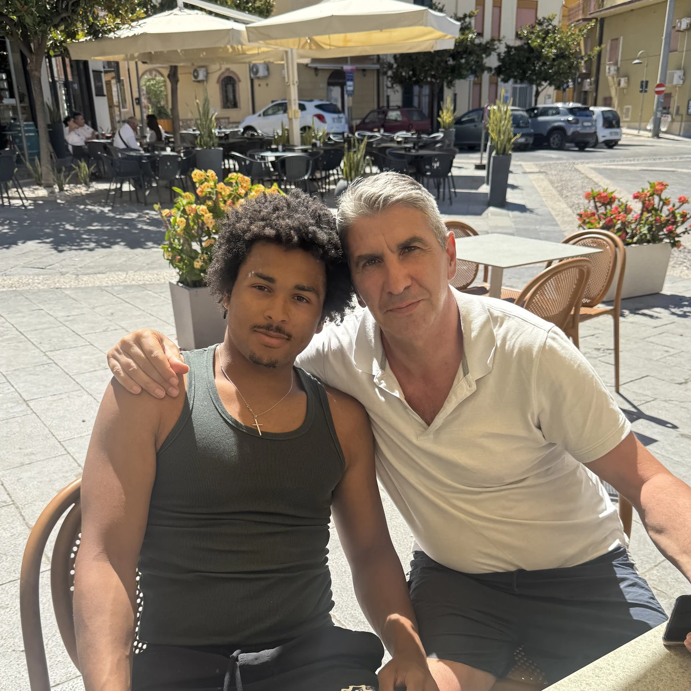 Crypto Seth with family outside a cafe